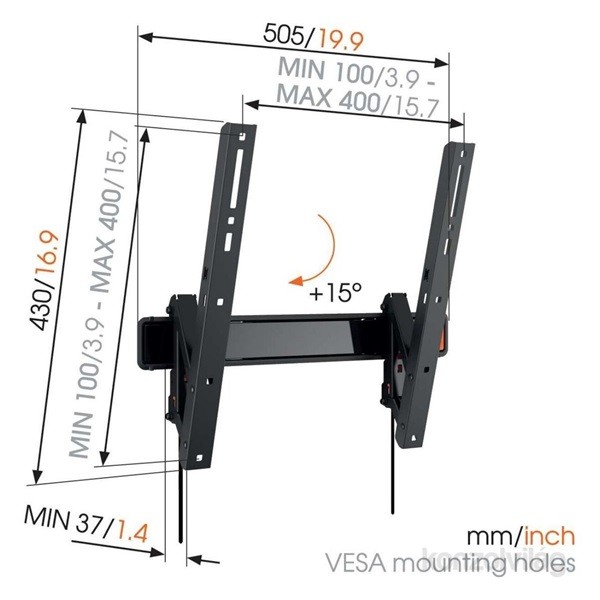 Vogels W50710 32"-55" VESA 400x400 dönthető fali konzol TV