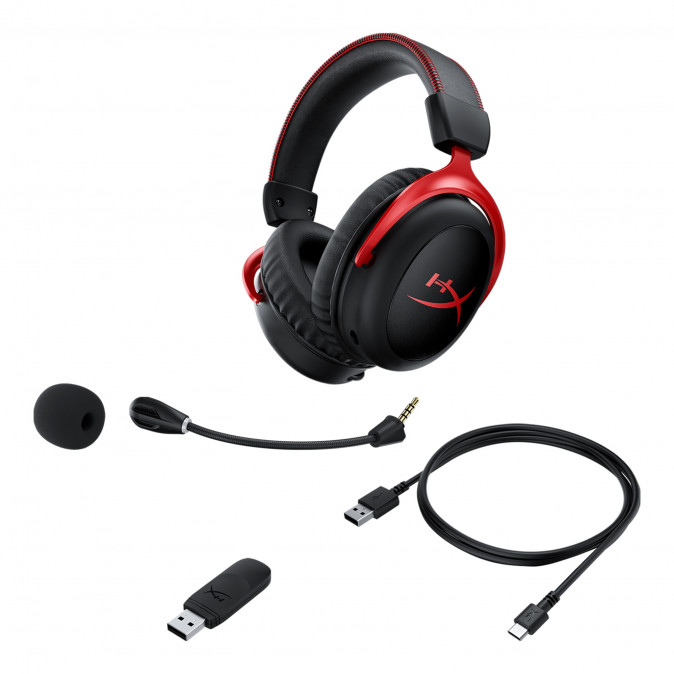 HyperX Cloud II - Wireless Gaming fejhallgató (Fekete-Piros) (HHSC2X-BA-RD/G) PC