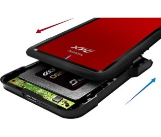 ADATA EX500 piros (AEX500U3-CRD) USB 3.1 külso SSD/HDD ház PC