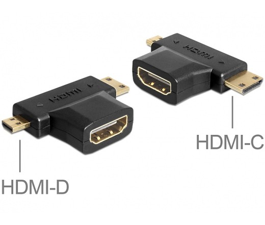 DeLock Adapter HDMI-A female > HDMI-C + HDMI-D male PC