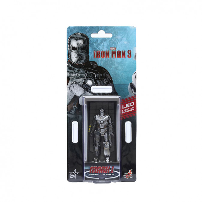 Hot Toys Marvel Miniature: Iron Man 3 (Mark 1 with Hall of Armor) Figura Játék
