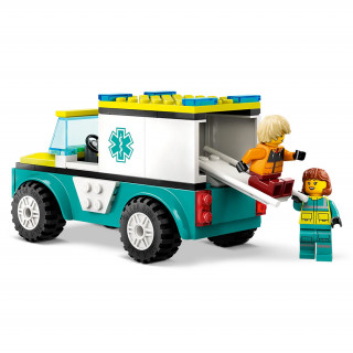 LEGO City Mentőautó és snowboardos (60403) Játék