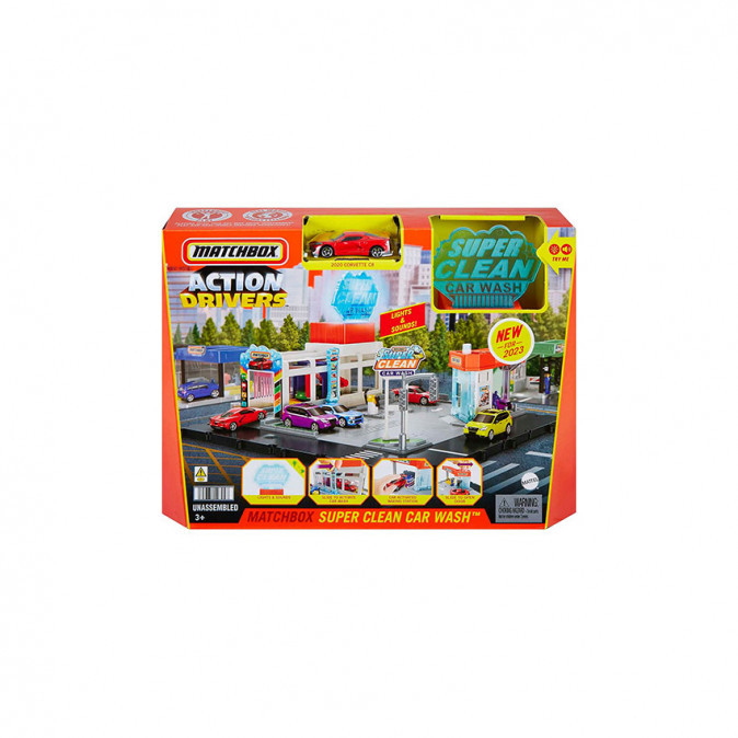 Matchbox Nagy Pályaszett - Autómosó (HNJ54) Játék