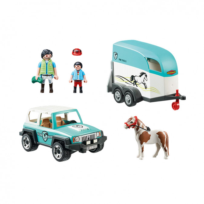 Playmobil Autó póniszállító utánfutóval (70511) Játék