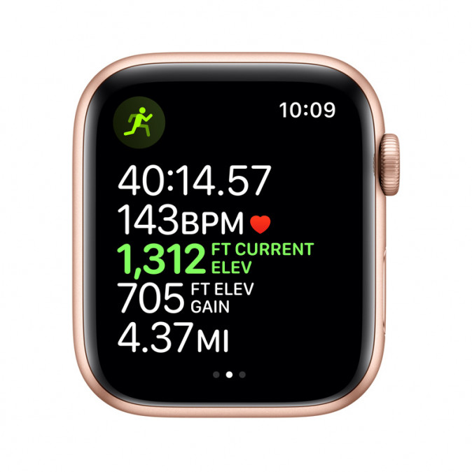 Apple Watch Series 5 GPS, 44mm Arany alumíniumtok rózsakvarcszínű sportszíjjal Mobil