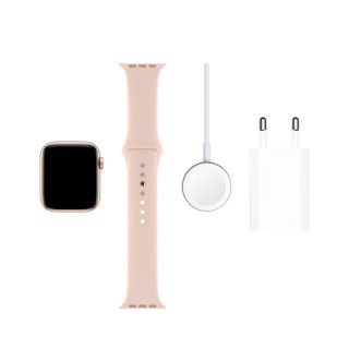 Apple Watch Series 5 GPS, 44mm Arany alumíniumtok rózsakvarcszínű sportszíjjal  Mobil