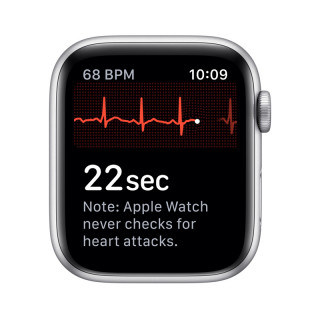 Apple Watch Series 5 GPS, 44mm, Ezüst alumíniumtok fehér sportszíjjal Mobil
