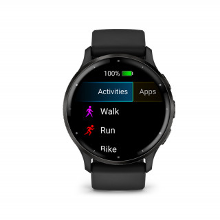 Garmin VENU 3 Fekete, Fekete kerettel, bőr és szilikon szíjjal Mobil