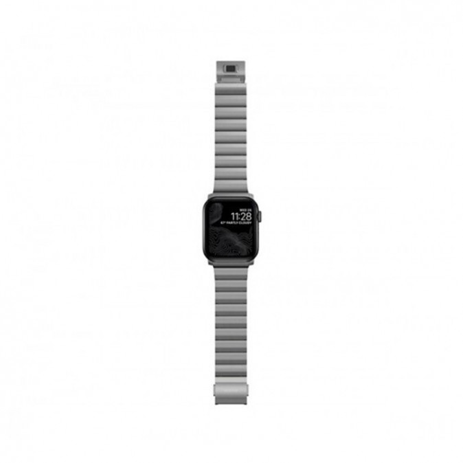 Nomad Titanium Apple Watch 42/44/45mm fém szíj, ezüst Mobil