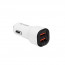 S-Link Autós töltő - EC30T (2db USB, 5V/2.4A/3,4A, 17W, Type-C, 100cm adat+töltőkábel, fehér) thumbnail
