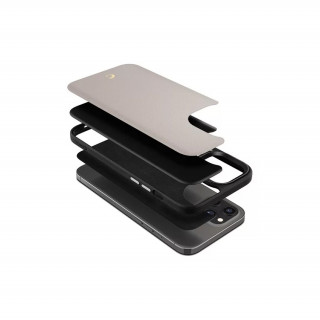 Spigen Apple iPhone 12 Pro Max Leather tok, kavicsszürke Mobil