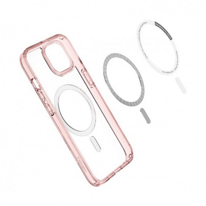Spigen Ultra Hybrid Mag Apple iPhone 13 Rose Crystal Magsafe tok, rózsaszín Mobil