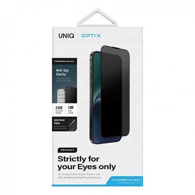 Uniq Optix Privacy Apple iPhone 15 tempered kijelzővédő üvegfólia Mobil