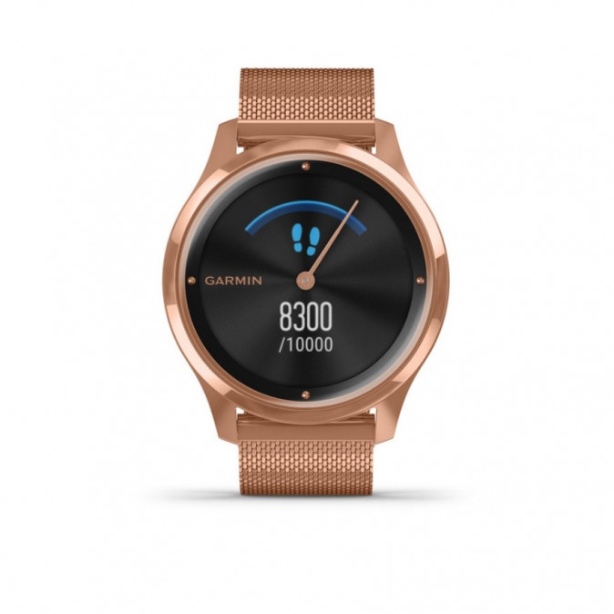 vívomove Luxe rose gold-fekete milánói típusú fém 18K rose gold szíjjal Mobil