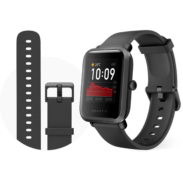 Amazfit BIP S fekete okosóra Mobil