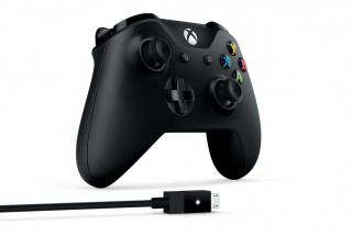Xbox One Wireless Controller (Black) + Cable for Windows (4N6-00002) Több platform