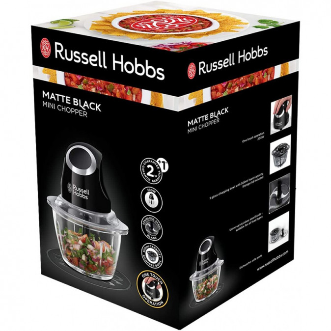 Russell Hobbs 24662-56/RH Matte Black fekete mini aprító Otthon
