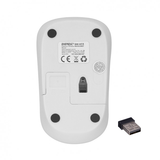 Everest SM-833 egér (Fehér) PC