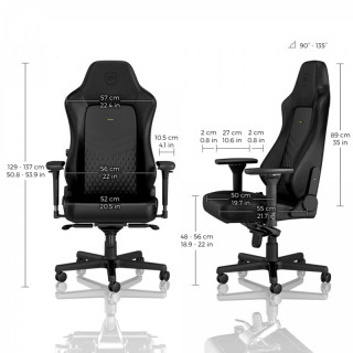 Noblechairs HERO BŐR Fekete/Fekete Gamer szék PC