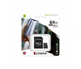 Kingston 64GB microSDXC Canvas Select Plus 100R A1 C10 Card + adapterrel PC