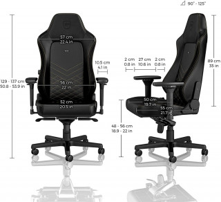 Noblechairs HERO PU Bőr Fekete/Arany (NBL-HRO-PU-GOL) (Bontott) PC