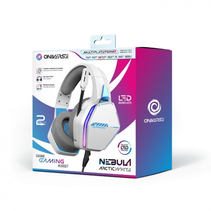 ONIVERSE - Gaming Fejhallgató Nebula - Fehér PC