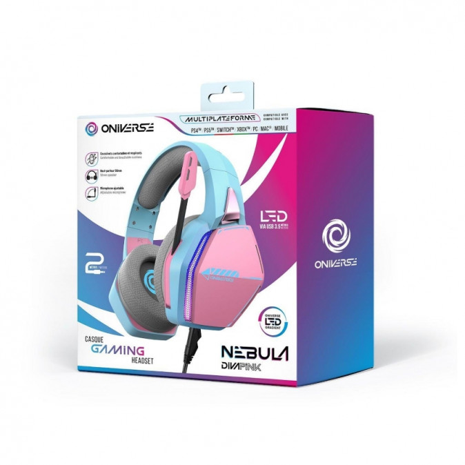 ONIVERSE - Gaming Fejhallgató Nebula - Diva Pink PC
