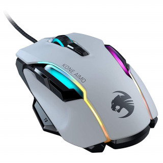 Roccat Kone Aimo, 16K DPI Gaming Egér, Fehér PC