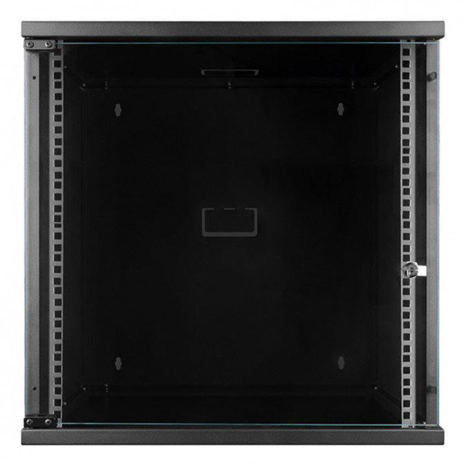 S-Link Rack Cabinet - 12U 19" Wall mountable (530x400mm, Flatpack, Black) PC