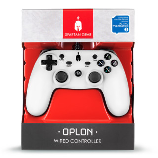 Spartan Gear - Oplon Wired Controller White - Vezetékes Fehér Kontroller PC