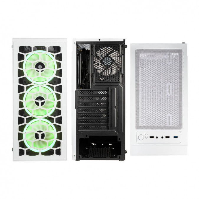 Számítógépház Kolink Observatory Lite ARGB ATX Edzett üveg Fehér PC