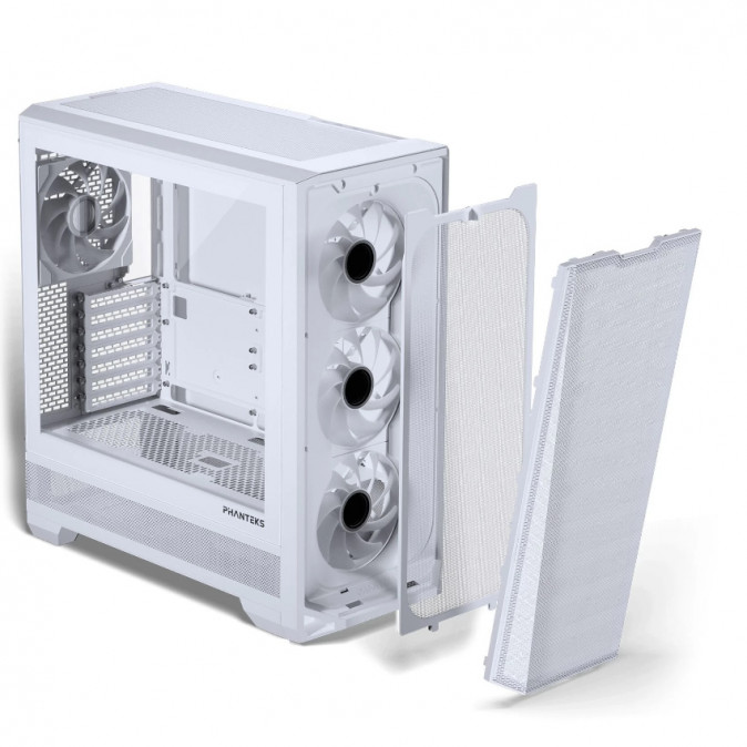 Számítógépház PHANTEKS G400A, Edzett üveg, 4 x 140mm DRGB venti, matt fehér PC