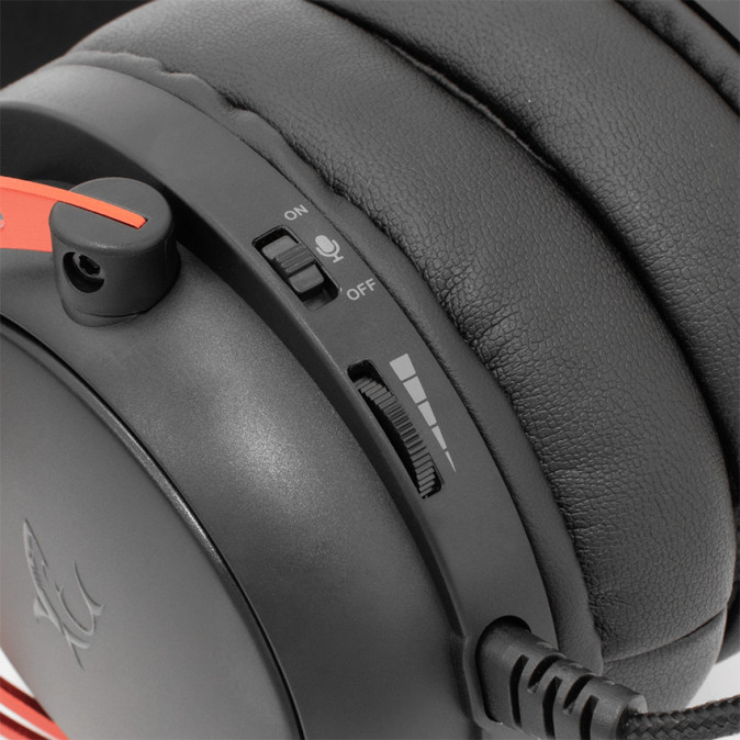 WHITE SHARK GORILLA-B/R, GH-2341-B/R gamer fejhallgató, fekete/piros, (3.5 Jack) PC