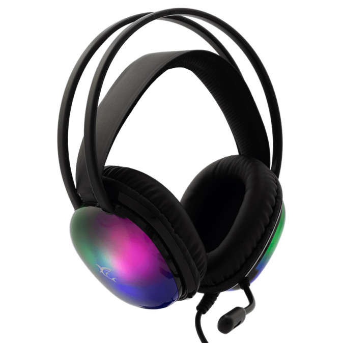 WHITE SHARK PEACOCK-B, GH-2444B, gamer fejhallgató, RGB, fekete, (3.5 Jack+USB) PC
