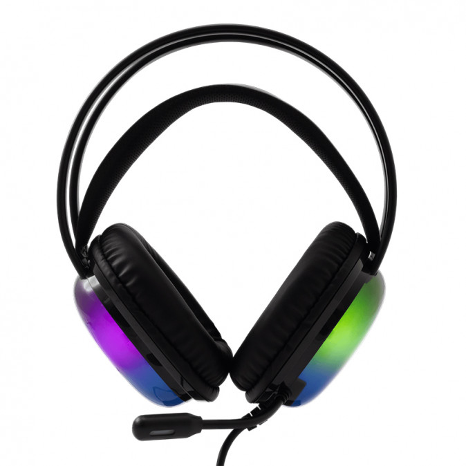 WHITE SHARK PEACOCK-B, GH-2444B, gamer fejhallgató, RGB, fekete, (3.5 Jack+USB) PC