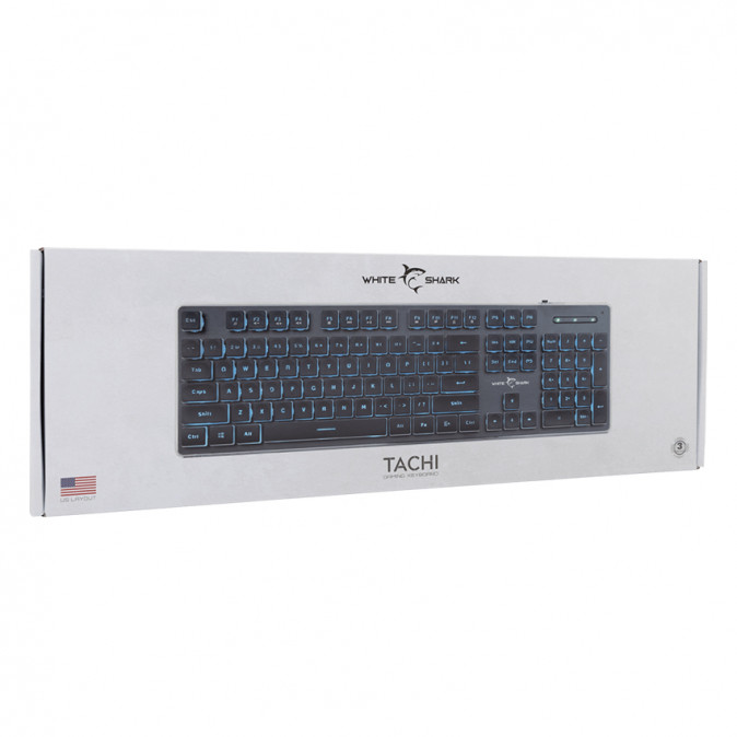 WHITE SHARK TACHI-B/US WS GK-003141B-US gamer billentyűzet, 104 gomb fekete (angol) PC