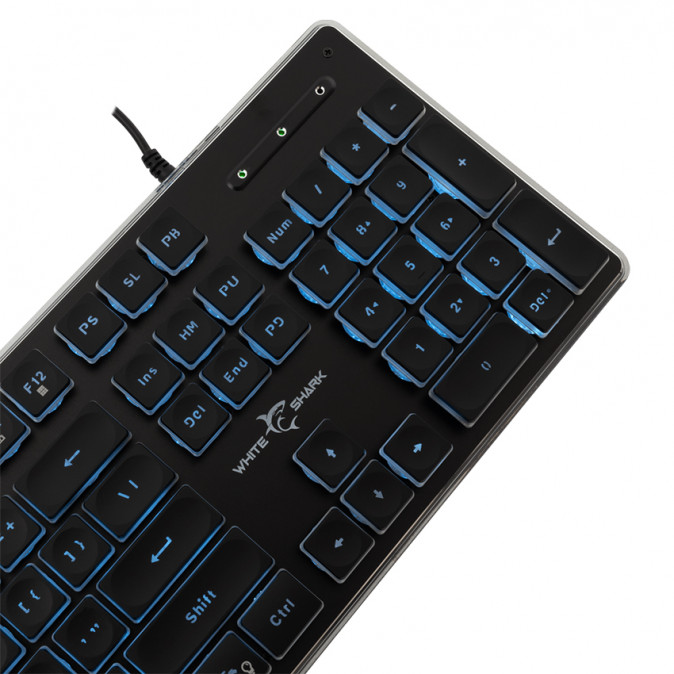 WHITE SHARK TACHI-B/US WS GK-003141B-US gamer billentyűzet, 104 gomb fekete (angol) PC