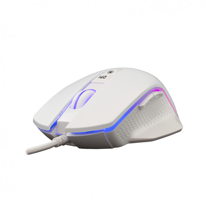 WHITE SHARK WS GM-5009W GARETH-W gamer egér, vezetékes, fehér, 6400 Dpi, 7D, RG PC