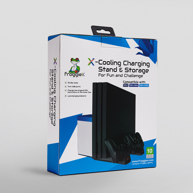 Froggiex FX-P4-C3-B PS4 Multifunkciós ventilátoros állvány PS4