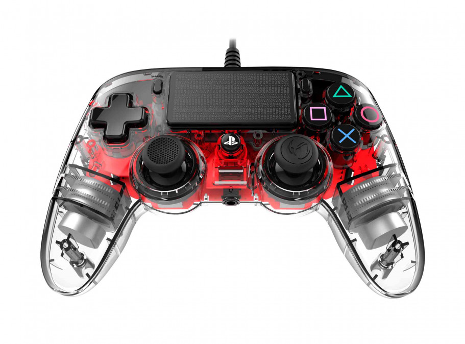 PlayStation 4 (PS4) Nacon Vezetékes Compact Kontroller (Illuminated) (Piros) PS4