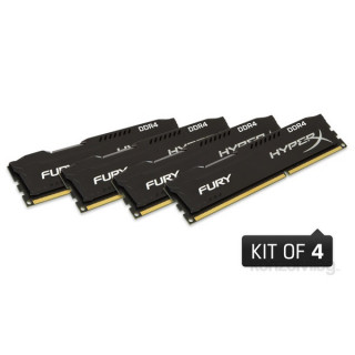 Kingston 32GB/2666MHz DDR-4 HyperX FURY fekete (Kit 4db 8GB) (HX426C15FBK4/32) memória PC