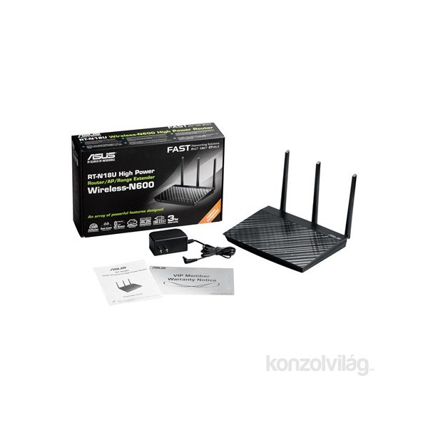 ASUS RT-N18U/EU/13/P_EU Vezeték nélküli 600Mbps Router PC