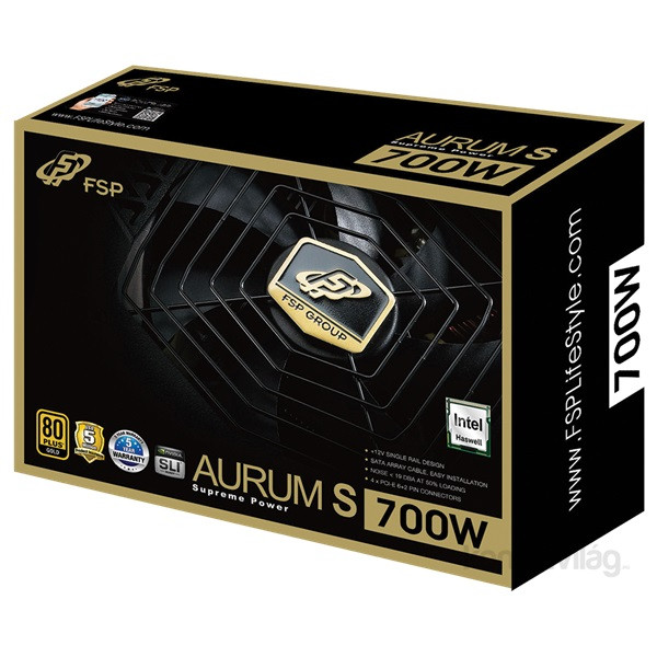 FSP Aurum S 700W fekete Gamer 80+ Gold tápegység PC