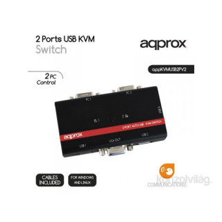 Approx APPKVMUSB2PV2 2-Port USB/VGA KVM Switch PC