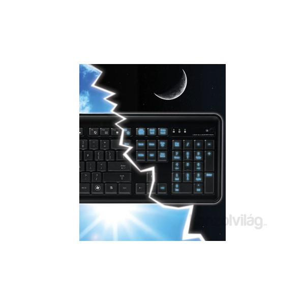 Trust eLight USB fekete HUN világító billentyűzet PC