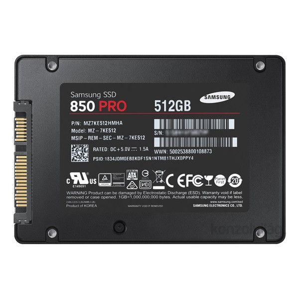 Samsung 512GB SATA3 2,5" 850 PRO Basic (MZ-7KE512BW) SSD PC