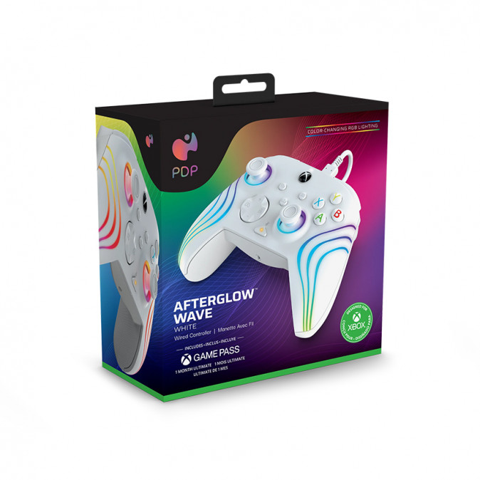 PDP Xbox Series X/S Vezetékes Kontroller - Afterglow WAVE audio lighting - Fehér (Xbox Series X/S) Xbox Series
