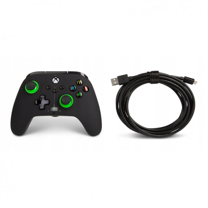 PowerA Xbox Series X|S, Xbox One, PC Vezetékes Kontroller (Green Hint) Xbox Series