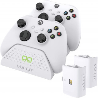 VENOM VS2871 Xbox Series & One fehér dupla töltőállomás + 2db akkumulátor Xbox Series